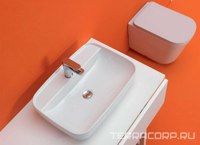 Раковина встраиваемая/накладная, 60х43см,с 1 отв. под смеситель, (цв. белый),  ZZ Kerasan Tribeca 514201