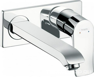 Смеситель для раковины, настенный монтаж, излив 225мм, (внешння часть БЕЗ внутреней арт.13622180), (цв. хром),  ZZ Hansgrohe Metris 31086000