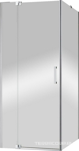 Душ уголок, дверь распашн.с неподв.сегментом 800-900 x бок.стенка 885-895xh1950мм, прямоуг, правый/левый, (стекло прозр.8мм,фурнит.цв.хром),  ZZ Cezares Slider SLIDER-AH-1-90-80/90-C-Cr