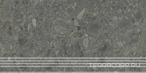 Ступень Чеппо ди Гре антрацит матовый обрезной  ZZ 30x60