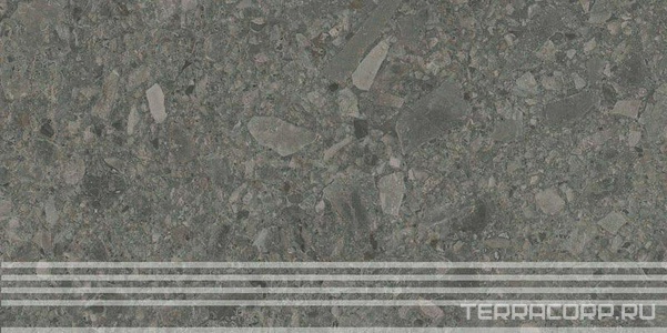 Ступени Kerama Marazzi Чеппо ди Гре Ступень  антрацит матовый обрезной  30x60 Серый 