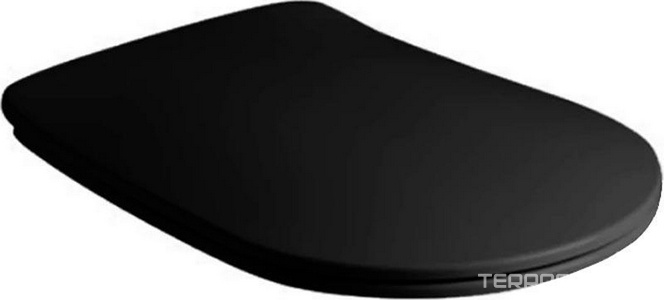Сиденье для унитаза, с микролифтом, Slim, (пластик цв.черный матовый, петли цв.хром),  ZZ Kerasan Tribeca 519131