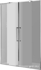 Двери центр. раздиж. БЕЗ стационарных (от 170-165хh195см, стекло 6/8мм GL прозр.,c покр High Glass, фурн. 05 bril,полир.алюм) S-LITE ZZ Provex S-Lite 0012 SI-T 05GL+HG