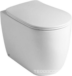 Унитаз напольный 35х55хh43см, безободковый, пристенный для монтажа со скрытым в стене бачком, крепл к полу в комп, без сиденья, (цв.белый),  ZZ Kerasan Nolita 531801