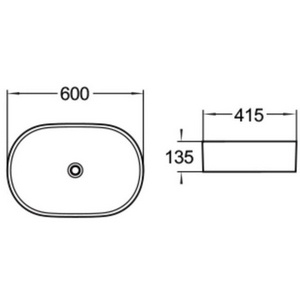 Раковина-чаша 60x41,5x13,5 см см, БЕЗ сифона, белая ZZ SantiLine SantiLine SL-1028