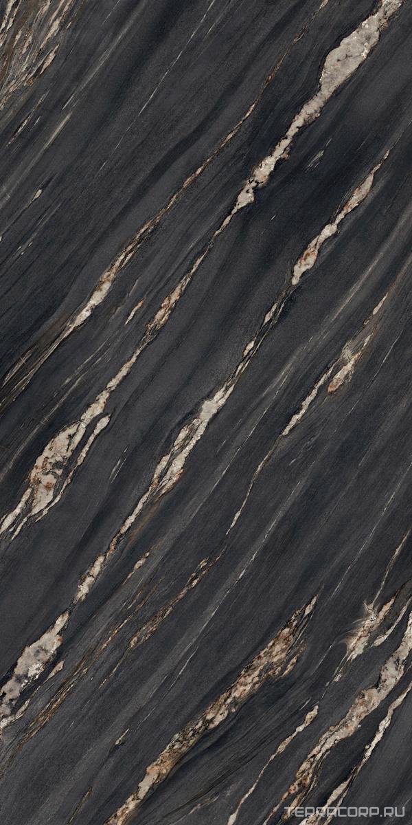 Керамогранит Ariostea Ultra Marmi Tropical Black Lev Silk 6 mm 150x300 Черный, фото 5