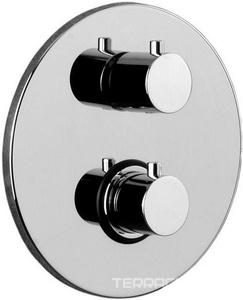 Смеситель-термостат для душа, встраиваемый в стену, на 2 потреб., (цв.хром),  ZZ Paffoni Light LIQ018CR