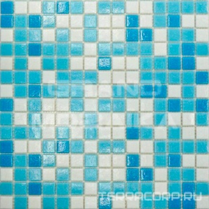 Мозаика Мастера Керамики Glass Мозаика МСD002Р (чип 2x2 мм) бело-голубой на бумаге 32.7x32.7 Комбинированный 