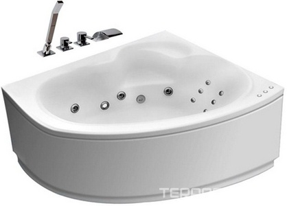 Ванна  (правая) 170х110х63см с аэромассажем, встроен.смеситель Ontario 73  на раме, панель и слив/перелив в компл.,  ZZ Thermolux Talia Talia 170 R аэромассаж Ontario 73