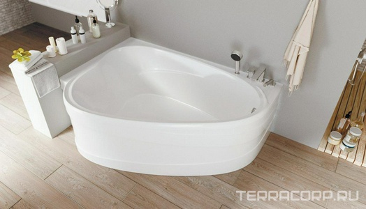 Ванна акриловая Marka One  L, арт 01лв1813л, 185x135х68 см, БЕЗ каркаса, слива-перелива, панелей, ZZ 1Marka Love 01лв1813л