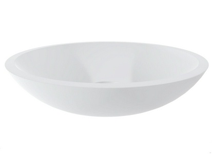 Раковина накладная на столешн., круглая 370х370хh85мм, без отв.д/смес, без перелива, литой камень S-Sense глянец цв. белый,  05 ZZ Salini Callista 1101105G