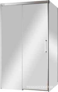 Душевой уголок 1300(1275-1325)х800(980-1005)хh1950мм, прямоугольный, правый/левый, вход 535мм, (стекло прозр. 8мм, фурнит.цв.хром),  ZZ Cezares Duet Soft DUET SOFT-AH-1-130/100-C-Cr