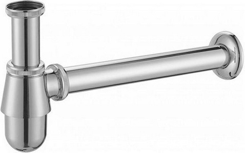 Сифон для раковины бутылочный, 1 1/4, гориз.часть 270мм, (металл цв.хром), Cezares ZZ Cezares Универсал CZR-SB-01