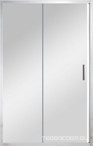 Дверь для душа, в нишу 1250хh1900мм, раздвижная, 1 дверь, 1 неподв.секция, правая/левая, (стекло прозрачное 6мм, фурн.цв.хром),  ZZ Vincea Garda VDS-1G125CL