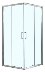 Душевое ограждение GREENWOOD, 90*90*185, квадратное, раздвижные двери, прозрачн.стекло, БЕЗ поддона, хром.профиль ZZ