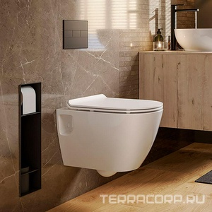 Унитаз подвесной безободковый Art Rimless Slim, тонкая крышка-сиденье с микролифтом в компл Sanita Luxe Art Slim WC.WH/Art/SlimDM.Rim/WHT.G/S1