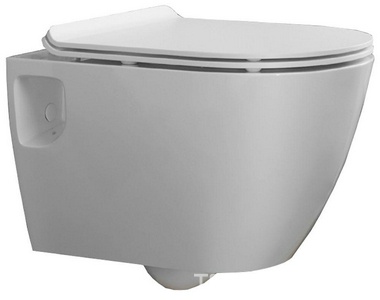 Унитаз подвесной безободковый Art Rimless Slim, тонкая крышка-сиденье с микролифтом в компл Sanita Luxe Art Slim WC.WH/Art/SlimDM.Rim/WHT.G/S1