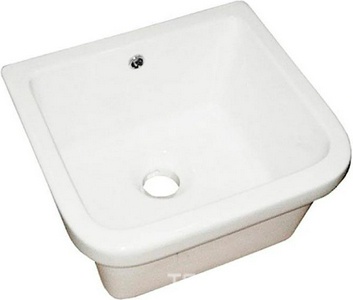 Раковина хозяйственная 42х38xh24см, без отв. для смесителя, с переливом, для установки в столешницу (полку), без сифона арт.YXZ801,  ZZ Hatria Specials YN02