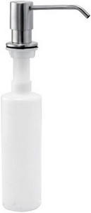 Дозатор для жидкого мыла или иного моющего средства, встраиваемый в столешницу в ванной или на кухне,цв. белый /хром, ZZ Lemark Expert LM8201S