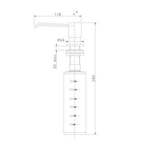 Дозатор для жидкого мыла или иного моющего средства, встраиваемый в столешницу в ванной или на кухне,цв. белый /хром, ZZ Lemark Expert LM8201S