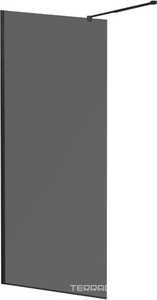 LIBERTA-L-1-25-GR-NERO Душевая перегородка, стекло графит, профиль чёрный, 246x1950 мм | ZZ