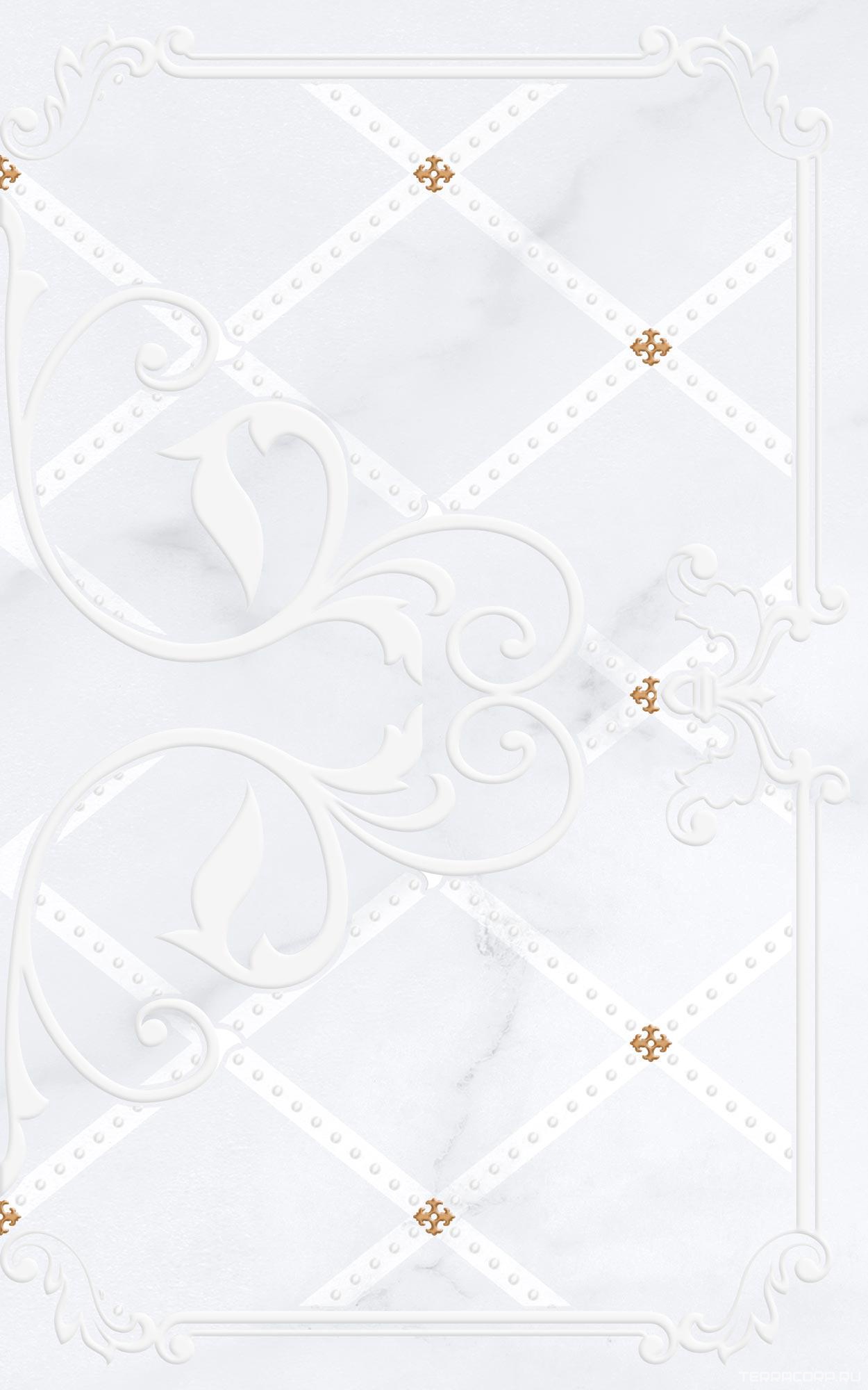 Керамическая плитка Gracia ceramica Милана св декор 01 25x40 Белый, фото 3
