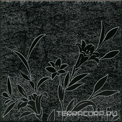 Декор Барберино 5 чёрный глянцевый 20x20