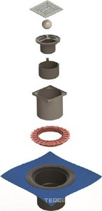 Душевой трап Berges Wasserhaus Zentrum Uno 10x10 см ZZ Berges Универсал 090471