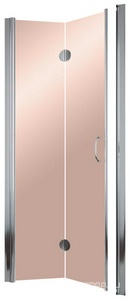 Дверь в нишу , 100x190 см, складная, духсекционная, ЛЕВАЯ , ппрофиль глянцевый хром, стекло бронза, БЕЗ покрытия ZZ Vegas Glass GPS GPS 100 08 05/ ЛЕВАЯ