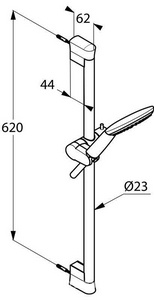 Душевой гарнитур  600 мм (штанга, держатель, лейка 1 режим., шланг), хром Kludi Freshline 6783005-00