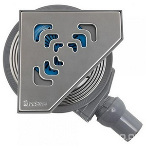 Трап для душа, выпуск гориз.50мм, (пластик, решетка нерж.сталь 194х194мм), Confluo Standard 20Х20 Angle 2 ZZ Pestan Standard Dry 13000014