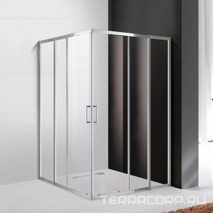 Душевой уголок 1200(1180-1205)х1200(1180-1205)хh1900мм, квадрат, (стекло прозр.Idrorepellente 6мм, фурн.цв.хром),  ZZ Cezares Molveno MOLVENO-A-22-90+30-C-Cr-IV