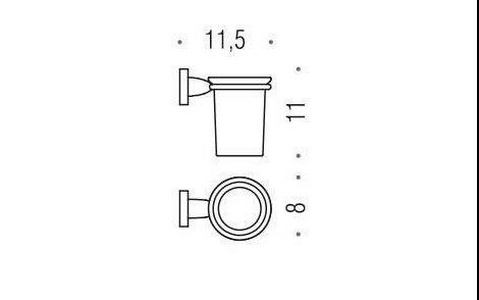 Стакан настеный (стекло мат., держ. цв.хром),  ZZ Colombo Basic B2702