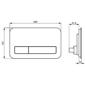 Клавиша двойного смыва (высококачественное безопасное стекло цв. черный глянец),  M200 ZZ Villeroy & Boch ViConnect 922400RB