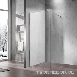 Душевая перегородка 1000хh2000мм, правая/левая, (стекло прозрач.8мм, поперечн. укорачиваемый кронштейн 1200мм, фурнит.цв.хром),  ZZ Vincea Walk-In VSW-1H100CL