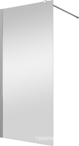 Душевая перегородка 1000хh2000мм, правая/левая, (стекло прозрач.8мм, поперечн. укорачиваемый кронштейн 1200мм, фурнит.цв.хром),  ZZ Vincea Walk-In VSW-1H100CL