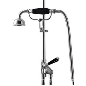 Распределитель с ручным душем, шлангом, кронштейном,  (цв. хром, ручки цв. чёрный) Devon&Devon ZZ Devon & Devon Shower mixers MARK618CRBD