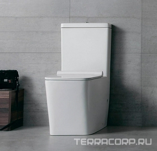 Чаша напольного унитаза с сидением Soft Close -SLIMSEAT для унитаза напольного с Rimless, БЕЗ бачка с Rimless ZZ Aquanet tavr 203346