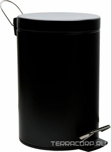 Ведро круглое 5 л, с педалью, цв.черный ZZ Wasserkraft elbe K-635BLACK