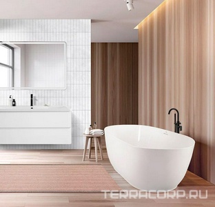 Ванна 1700x800xh610мм, отдельностоящая, слив-перелив, пробка слива цв.хром. в компл., (акрил цв.белый матовый), BelBagno ZZ BelBagno Универсал BB413-1700-800