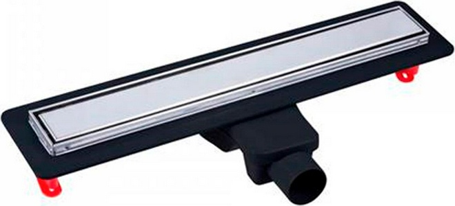 Душевой желоб 50 см, с металлич. обрамлением бортика, поворотный сифон d-50 мм, комбинированный затвор, решетка под плитку из нерж.стали KL Berges Optim Line Plus 090515 (090515-А)