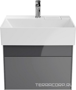 Тумба LOGICA подвесная 2 ящика 60 см, БЕЗ раковины, цвет стальной серый Kerama Marazzi  LO.60.2\ST/LOG.60.2\ST