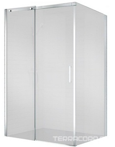 Душевое ограждение 1000x900х1950мм, прямоуг., сдвижная дверь, боковая стенка, правая/левая, (стекло прозрачн.8мм, фурн.цв.хром), Acqua ZZ BelBagno ACQUA ACQUA-AH-1-100/90-C-Cr
