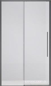 Дверь для душа, в нишу 1200хh1950мм, раздвиж, 1 дверь, 1 неподв.секция, правая/левая, (стекло прозрач.6мм Easy Clean, фурн.цв.воронен.сталь), ZZ Vincea Slim-N VDS-4SN120CLGM