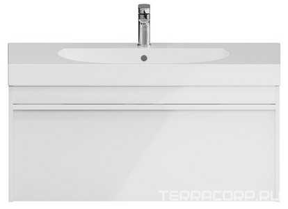 Тумба MODULA  подвесная 100 см с 1 выдвиж.ящ +1 органайзер, для раковины арт.CU.wb.100, цв.белый Kerama Marazzi Modula MO.100.1+1\WHT/MOD.100.1+1\WHT