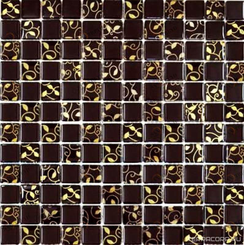 Мозаика Мастера Керамики Glass Мозаика золото,шоколад (чип 23x23) ZZ30x30 Комбинированный, фото 3