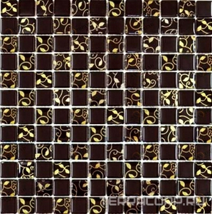 Мозаика Мастера Керамики Glass Мозаика золото,шоколад (чип 23x23) ZZ30x30 Комбинированный 