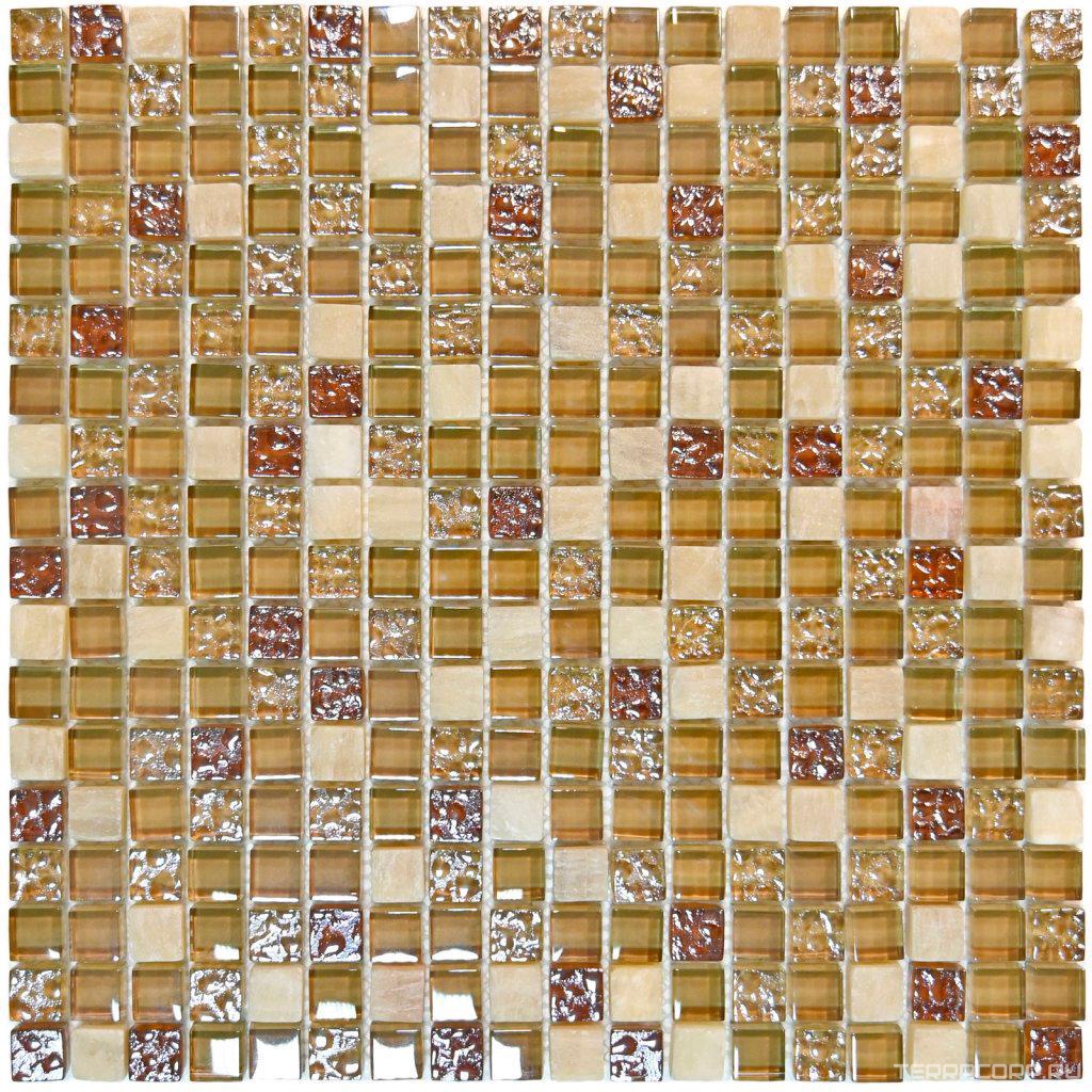 Мозаика Bonaparte Мозаика стеклянная с камнем Glass Stone 1 (15x15x8) 30x30 Комбинированный, фото 2