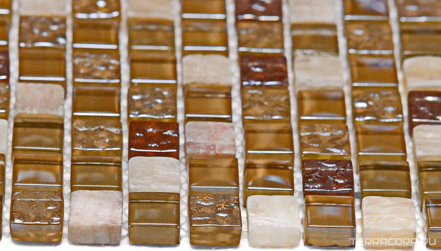 Мозаика Bonaparte Мозаика стеклянная с камнем Glass Stone 1 (15x15x8) 30x30 Комбинированный, фото 4