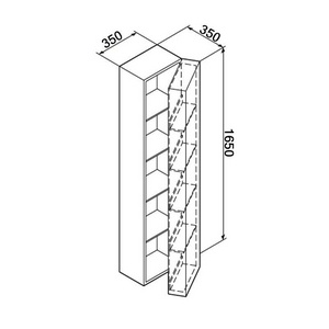 Шкаф-колонна подвесная, 350*350*1650 мм, петли справа, цвет белый глянец ZZ AMPM Spirit M70ACHR0356WG
